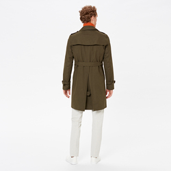 MEN TRENCH, MILITARY GREEN, SIZE 58