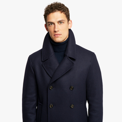 GENOVA MEN PEACOAT, DARK NAVY, SIZE 46