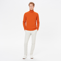 UNISEX FLAT RIBBED TURTLENECK, ORANGE, SIZE M