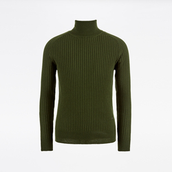 UNISEX FLAT RIBBED TURTLENECK, BLUE MÉLANGE, SIZE XS