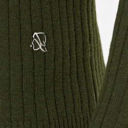 UNISEX FLAT RIBBED TURTLENECK, MILITARY GREEN, SIZE S