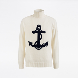 UNISEX TURTLENECK WITH ANCHOR, BLUE NAVY, SIZE L