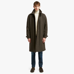 WOOL MEN SEMPIONE COAT, MICROCHECK, SIZE 48