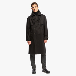 OVERFIT THERMOSEALED MONFORTE MEN TRENCH COAT, BLACK, SIZE 44