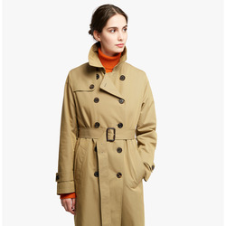 TRENCH COAT WITH DETACHABLE SHETLAND LINING, BEIGE, SIZE 40