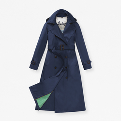 WOMEN TRENCH COAT, DARK NAVY, SIZE 38