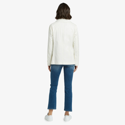 WOMEN COTTON PEACOAT, WHITE, SIZE 38