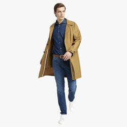 BRETELLO MEN RAINCOAT, CAMEL, SIZE 46