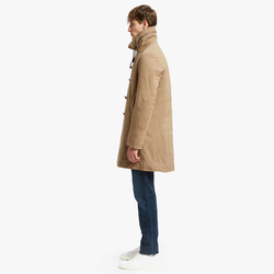 BRUSHED COTTON GENOVA MEN PEACOAT, DARK BEIGE, SIZE 52