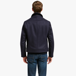 WOOLLEN PROMETEO MEN BLOUSON, DARK NAVY, SIZE 48