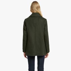 CASHMERE BLEND CALIPSO WOMEN PEACOAT, DARK GREEN, SIZE 44