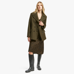 SIBILLA WOMEN PEACOAT, MILITARY GREEN, SIZE 40