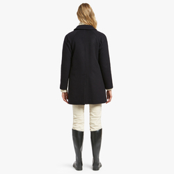 CASHMERE BLEND RAGLANELLO WOMEN COAT, DARK NAVY, SIZE 38