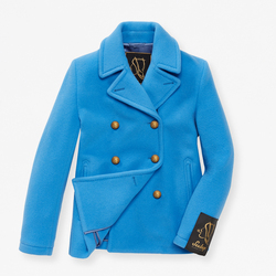 DOUBLE WOOL VENERE WOMEN PEACOAT, LIGHT BLUE, SIZE 36