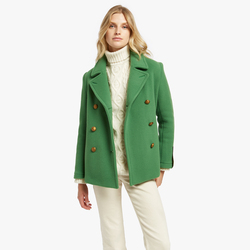 DOUBLE WOOL VENERE WOMEN PEACOAT, GREEN, SIZE 36