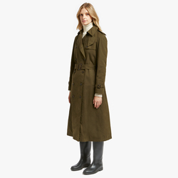 WOMEN TRENCH COAT, MILITARY GREEN, SIZE 38