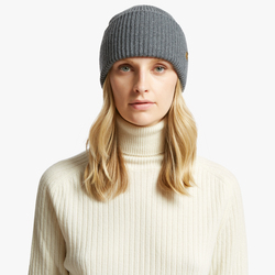 WOOL BEANIE WITH BRASS RIVET, DARK GREY, ONE SIZE