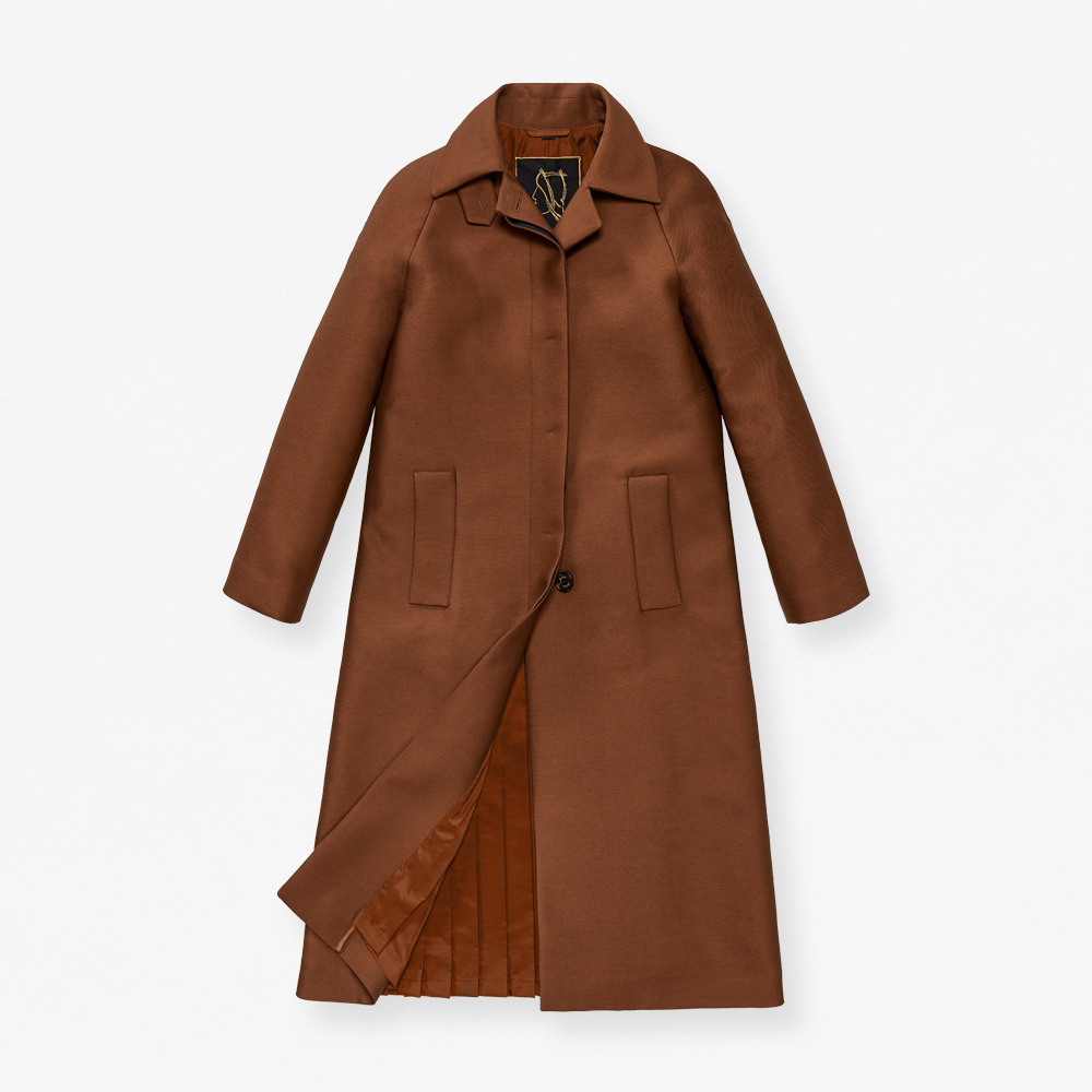 Sealup - GABARDINE BLEND WOOL NYX COAT WITH PLEATED LINING