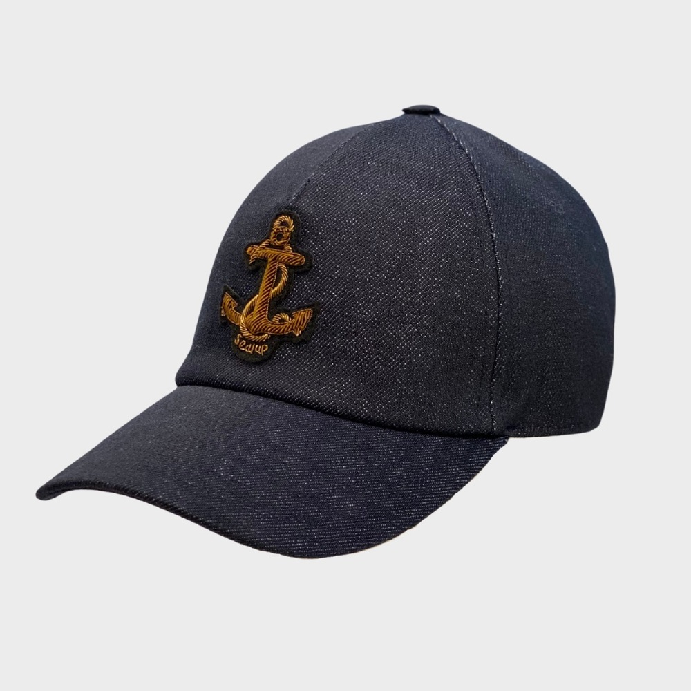 Sealup - DENIM BASEBALL CAP WITH ANCHOR PATCH